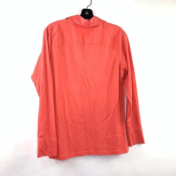 2 Woolrich Womens Large Cotton quarter zip shirts- Lot of 2 - Pink Purple size L - Picture 7 of 8